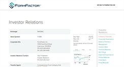 Desktop Screenshot of investors.formfactor.com