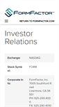 Mobile Screenshot of investors.formfactor.com