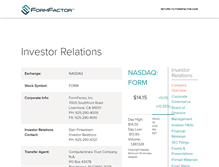 Tablet Screenshot of investors.formfactor.com